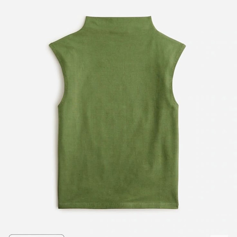 J.Crew Fitted mockneck tank top in stretch cotton blend Size M